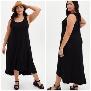 Torrid Black Super Soft Hi Low Maxi Dress